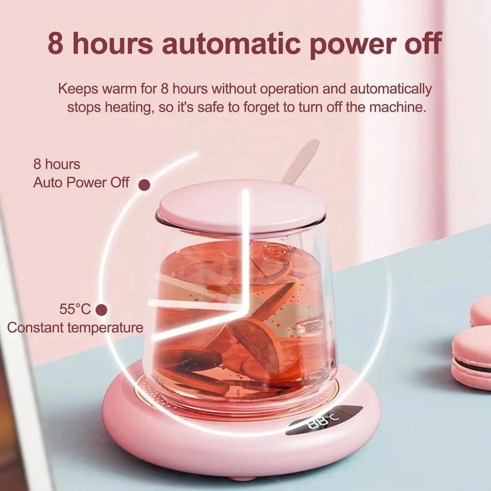 Smart Coffee & Tea Warmer – Constant Temp Coaster for Home, Office & Travel