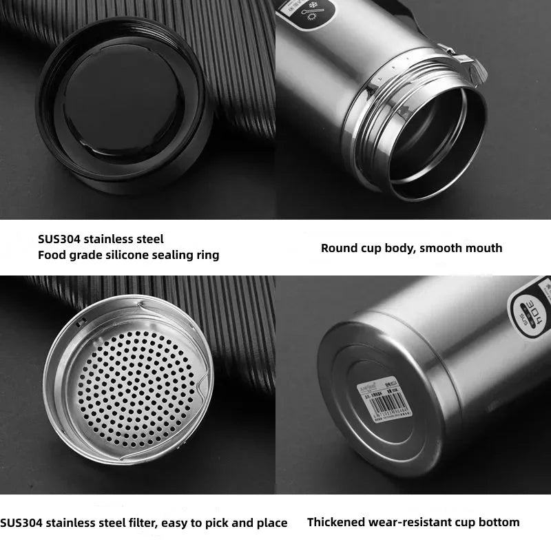 Portable Stainless Steel Thermos – LED Temp Display, 500ML/800ML