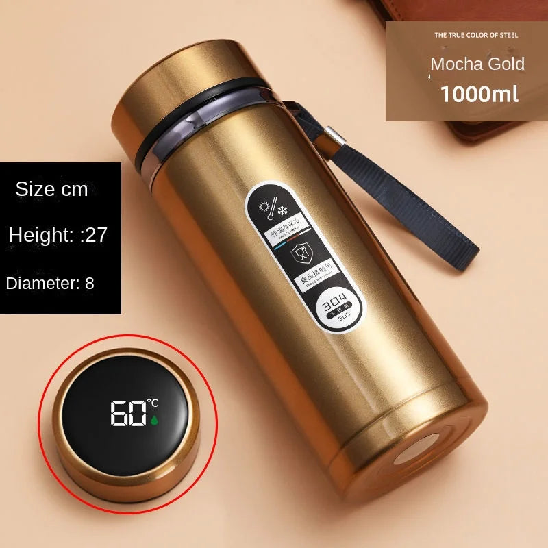 Portable Stainless Steel Thermos – LED Temp Display, 500ML/800ML