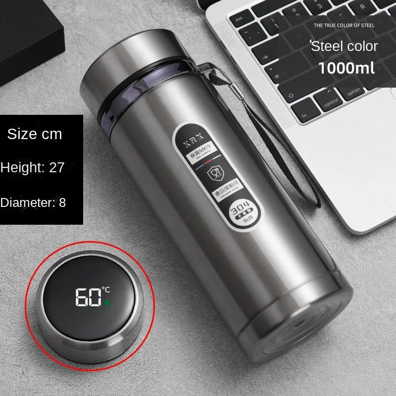 Portable Stainless Steel Thermos – LED Temp Display, 500ML/800ML