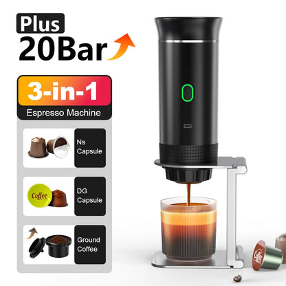 Wireless Electric Portable Espresso Coffee Machine for Car & Home