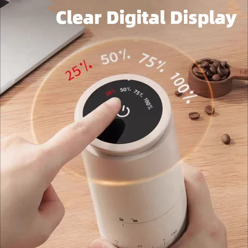 Automatic mini hand coffee bean grinder digital smart coffee maker for travel