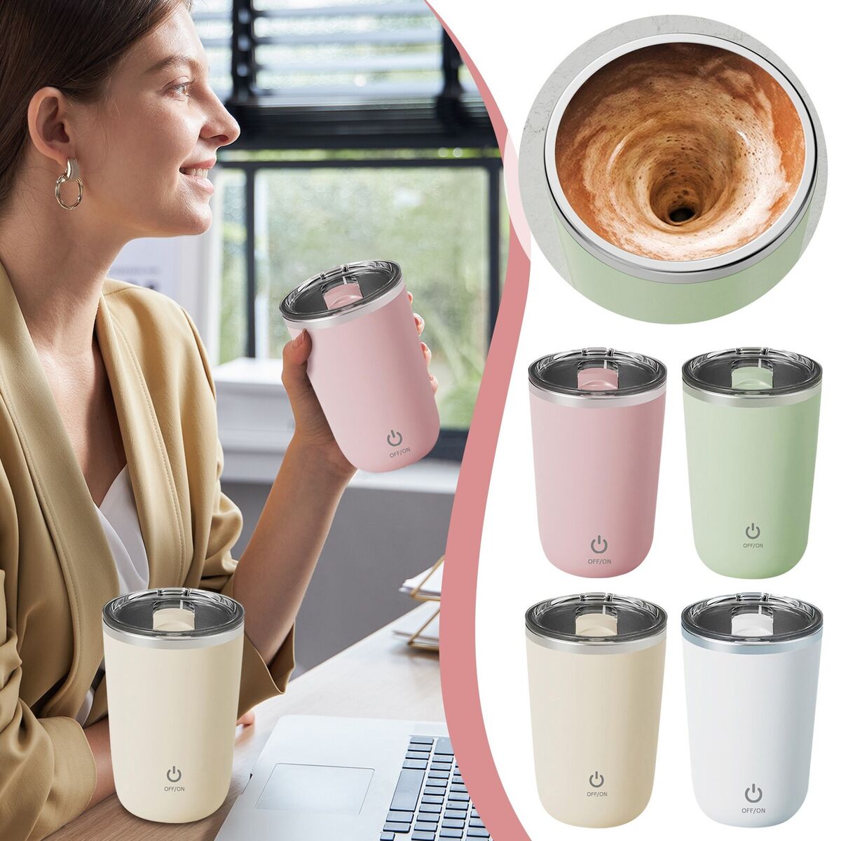 Automatic Self Magnetic Stirring Mug, Coffee Mixing Cup